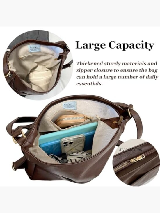 Convertible Backpack Purse Tote Shoulder Crossbody Hobo Vegan Leather main image 3